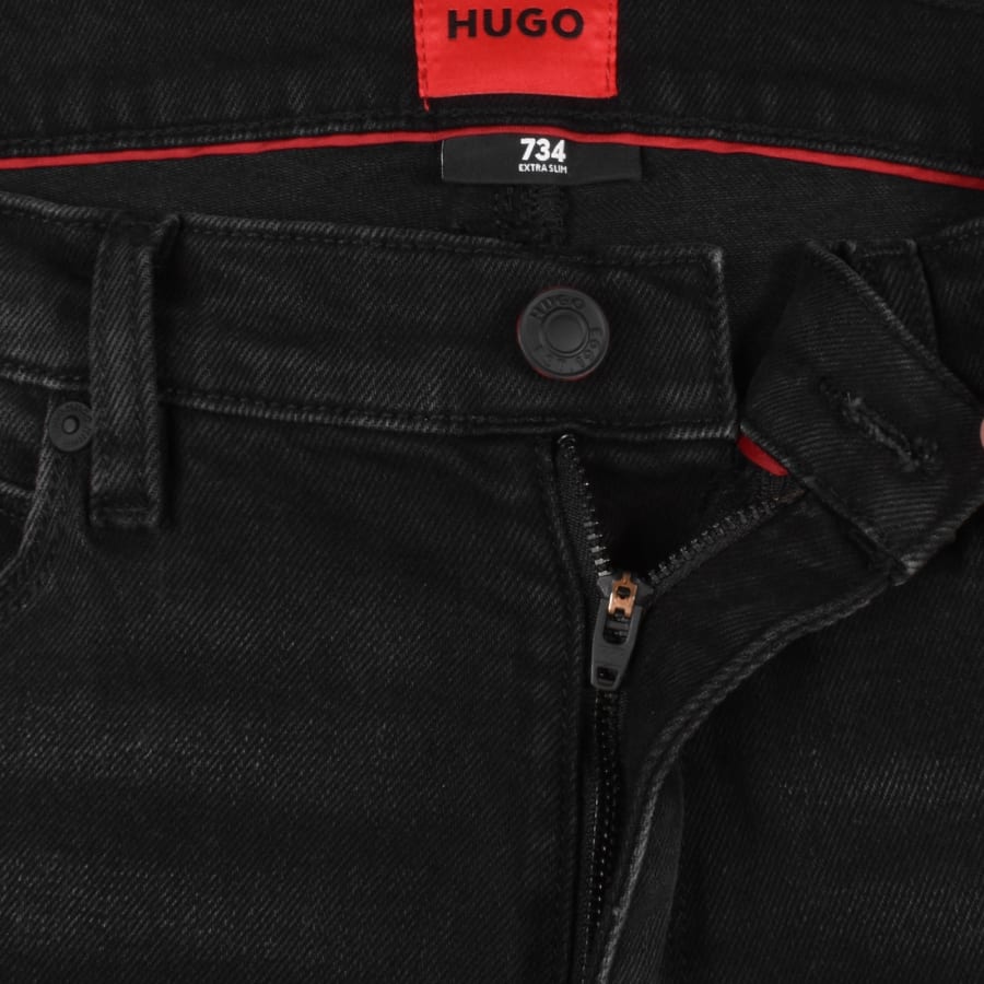HUGO 734 Extra Slim Jeans Washed Black Mainline Menswear Denmark
